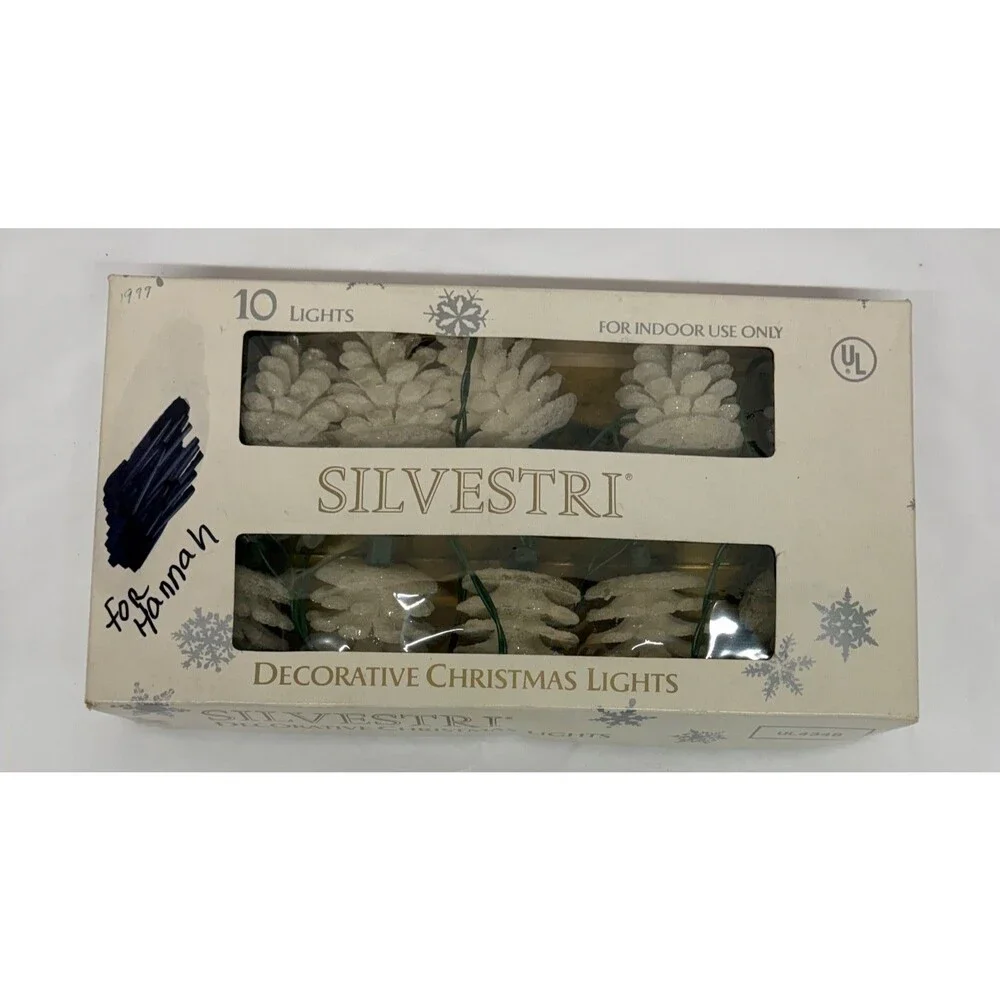 Vtg Silvestri Large Pine Cone Pinecone Christmas String Lights